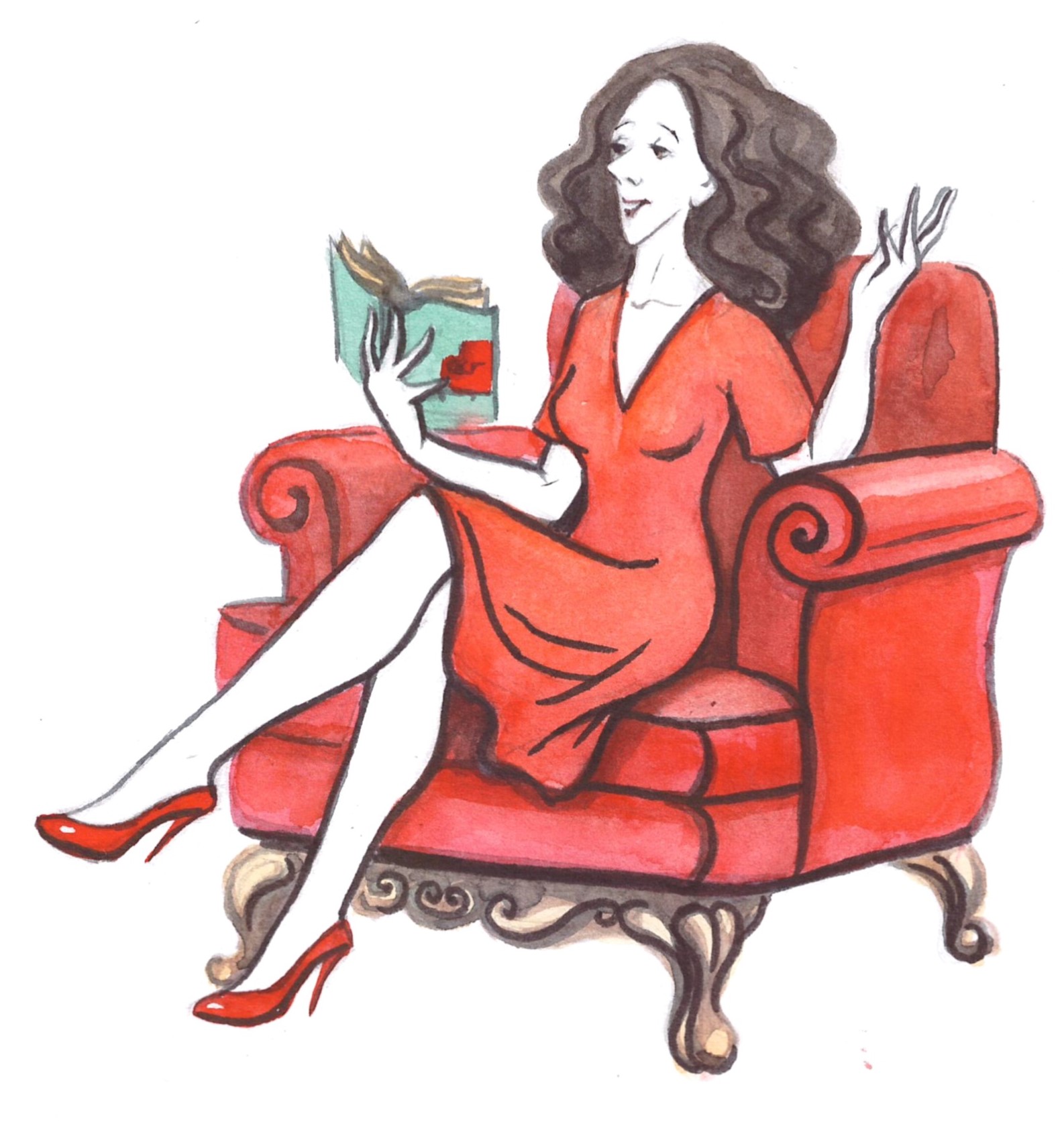Christine List aus einem Buch Karikatur